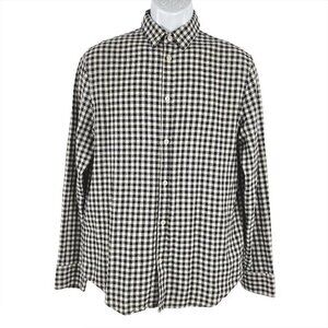 H&M Shirt Button Front Regular Fit‎ Gingham Plaid L